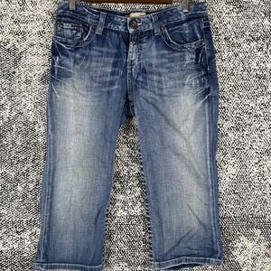 Buckle Blue Washed Cropped Jeans